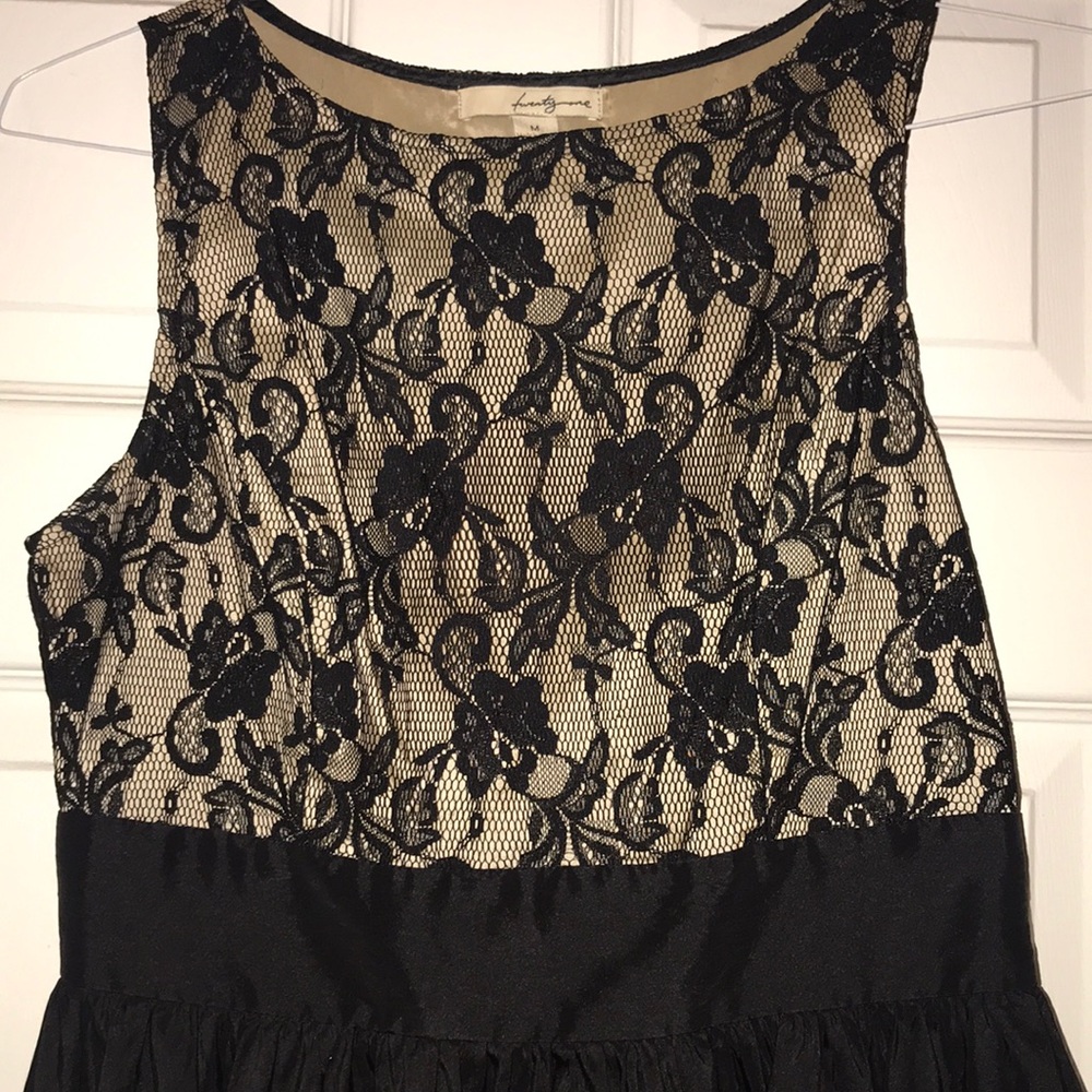 Black lace cocktail dress: